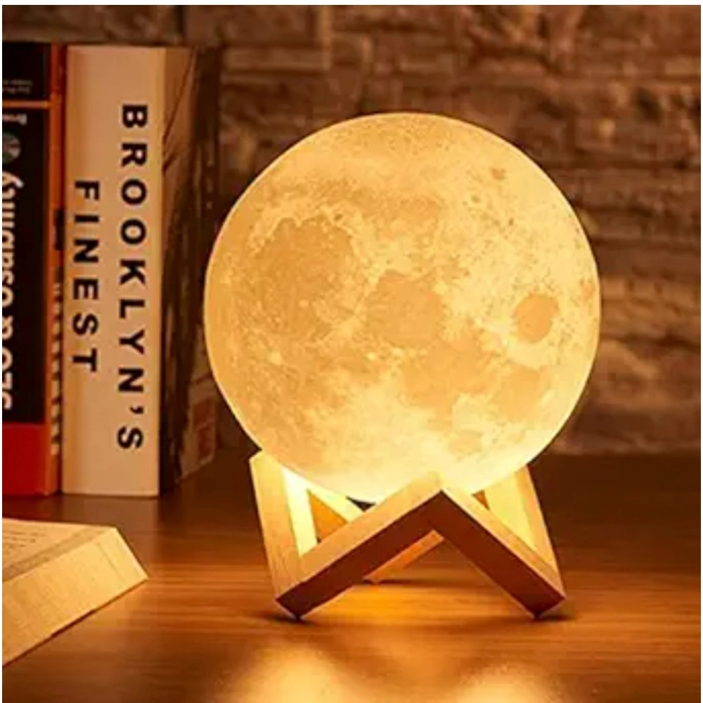 Plastic 3D Moon Night Lamp (Multicolor )