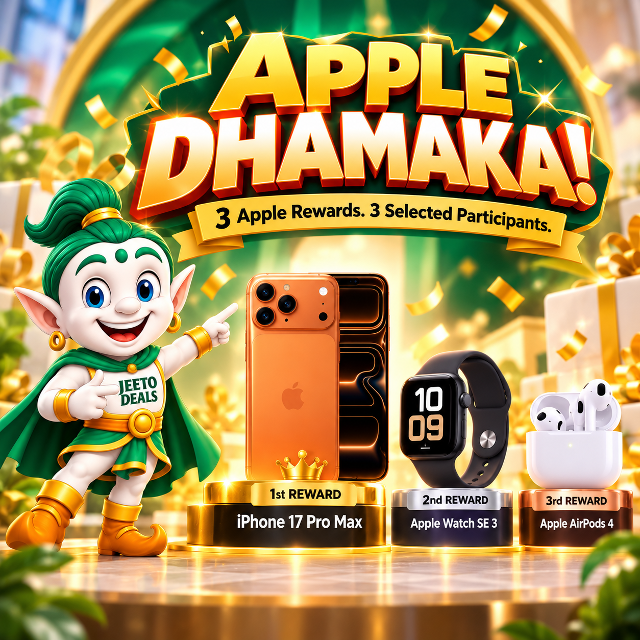Apple Dhamaka – Experience 3 Apple Rewards with JeetoDeals