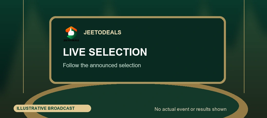 Illustrative JeetoDeals Live Selection broadcast scene. No actual event or results shown.